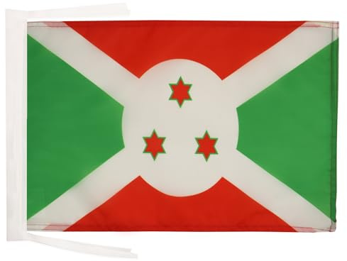 AZ FLAG Burundi Flag 45x30 cm Burundian 100D Polyester Cords | Indoor and outdoor use 12x18 in decorative flag Uburundi double stitched seams and reinforced edges with ties