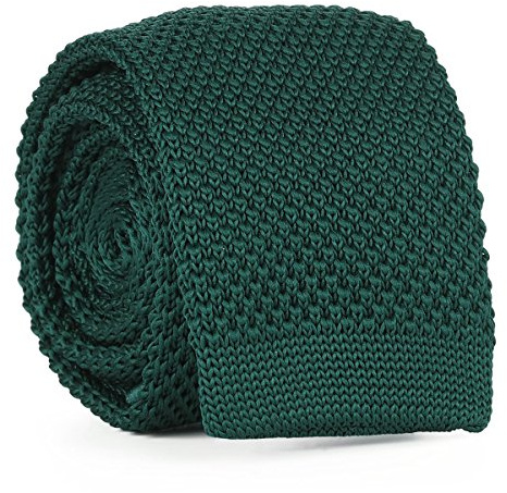 Cravate Tricot Homme Vert Foncé - Fine Unie Tricotée Style Maille - Longueur 148cm, Slim Coupe Moderne Largeur 6cm à La Pointe - Accessoire de Mode Pour Chemise