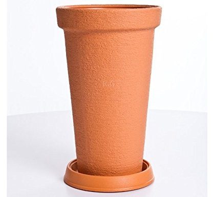 Unbekannt Pflanztopf Blumentopf Pflanzkübel Blumenkübel Tower Design Größen & Farben (48+Untersetzer, Terrakotta)