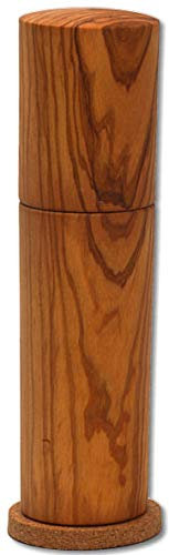 Handgefertigte Unikat Salzmühle, Pfeffermühle, Gewürzmühle, SeleXions Olivenholz geölt 18 cm