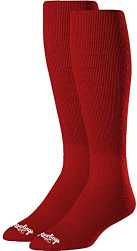 Rawlings Damen Athletic Socks Baseballsocken, 2 Paar, Scharlachrot, Small