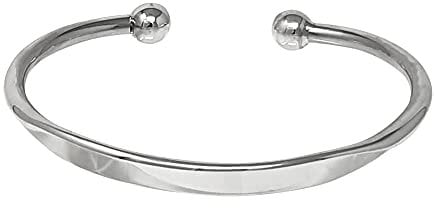 Herren-Armreif aus massivem 925er-Sterlingsilber, Wendelring-Armband