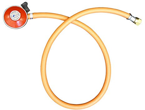 BRENNER Propane Regulator & Hose Kit – 27mm Clip-On 37mbar LPG Gas Regulator with High-Pressure Hose – Compatible with BBQs, Camping Stoves, Patio Heaters, and Caravans (Right-Hand 5/8 BSP Fitting)