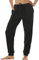 icyzone Damen Jogginghose Sporthose Lang Fitness Yoga Hose Freizeithose Trainingshose mit Taschen (XL, Black)