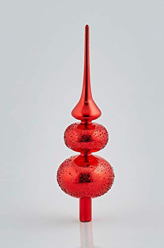 EDG Puntale Albero Natale, Vetro Colore Rosso H 35 cm.