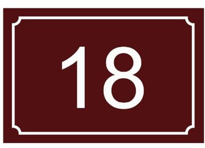 Hausnummernschild - Nummernschild aus PVC - Gravierte, personalisierbare Tafel 15 x 10 cm (Bordeaux)