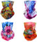 SMEHCF 4 Multifunktionstuch Gesichtsmaske Motorradmaske Sportmaske Sturmmaske Maske Halsmanschette Schal Bandana für Damen Herren Regenbogen Rot Blau Weiß