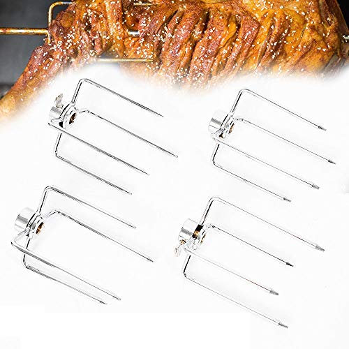 MINUS ONE 4X BBQ Fleischklammer Fleischnadeln Eisen Galvanik für Grillspieß Drehspiess