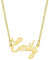 KISPER 18K Gold vergoldet Edelstahl personalisierte Name Anhänger Halskette, Emily