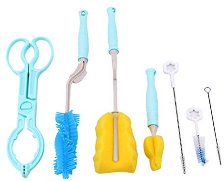 7 Pack Bottle Brush Cleaning Set,Long Handle Bottle Cleaner for Washing Narrow Neck Beer Bottles, Wine Decanter, Narrow Cup,Pipes, Hydro Flask Tumbler, Sinks, Cup Cover,White