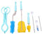 7 Pack Bottle Brush Cleaning Set，Long Handle Bottle Cleaner for Washing Narrow Neck Beer Bottles, Wine Decanter, Narrow Cup，Pipes, Hydro Flask Tumbler, Sinks, Cup Cover，White