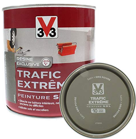 V33 Peinture Sol Résine Trafic Extrême Gris poivre - 0,5 L