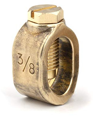 THE CIMPLE CO Grounding Clamp - Direct Burial - with Screws - 3/8 Inch Cold Water Pipe, Electrical Bonding - UL Listed - Antenna, Satellite Dish, Cable TV - 1 Pack