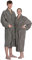 ZOLLNER Bademantel lang - hautfreundlich und super saugstark - für Damen und Herren - Baumwolle - Größe XXXL - braun-grau - waschbar bis 95°C - Hotelqualität - Oeko Tex® zertifiziert