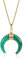 COAI Geschenkideen Damen Doppelhorn Anhänger Mond Anhänger Amulett Halskette Box Chain Kette aus Grünem Achat