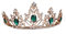 FOMIYES 1 x Goldkrone Barock Grün Strass Smaragd Haarschmuck Dekoration Hochzeit Prinzessin Krone Tiara für Hochzeit, Abschlussball, Geburtstag, Festival, Party Dekoration und Fotografie (grün)