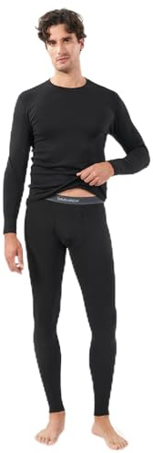DAVID ARCHY Thermal Underwear Mens Set 40S Cotton-Blend Underwear Thermals Top and Bottoms Long Sleeve Base Layer Comfortable Warm Suitable 32°F to 50°F