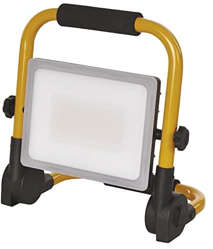 EMOS wasserdichter LED Baustrahler 51 W, faltbarer Arbeitsscheinwerfer mit Standfuß und Handgriff, Helligkeit 4600 lm, 4000 K, Abstrahlwinkel 110 Grad, Schutzklasse IP44, ZS3342, Gelb, 51 Watt