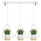 Baymate 3er Set Makramee Blumenampel mit Einziehbare Querstange, Hängeampel Blumentopf Pflanzen Halter Aufhänger, für Innen Außen Decken Balkone Wanddekoration(Dreieck,Gold)