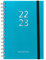Terminkalender 2022 2023 - Blau - Wochenansicht - Größe A5-14,5 x 21 cm - Sprache: Spanisch-Englisch - Inklusive Tonband - Papertrac