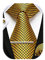HISDERN hommes cravate à carreaux or et pochette ensemble mouchoir bouton de manchette pince à cravate ensemble formel fête de mariage cadeaux