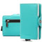 Bronzi Portafoglio Porta Carte Credito - Portafoglio Uomo Slim Portacarte uomo - Mini Porta Tessere - Protezione RFID - Design Smart Italiano Saffiano Verde Acqua