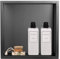Skelang Nicchia doccia a incasso, nicchia doccia, ripiano doccia incasso in acciaio inox per stoccaggio shampoo, 30× 30 cm, antracite (dimensione del foro a parete:28×28×8,3 CM)