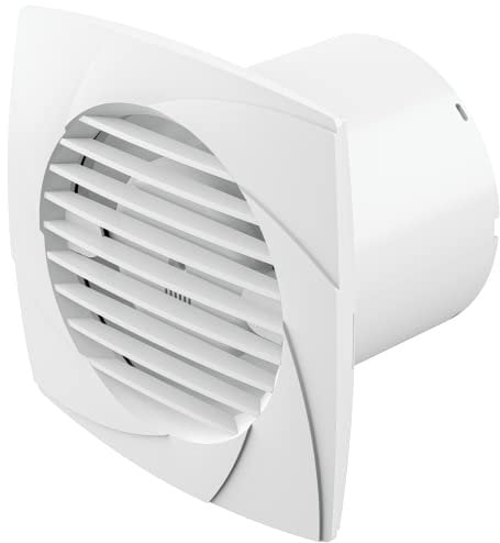 Low Profile Axial Bathroom Extractor Fan | Wall or Ceiling Mount | Energy Efficient High Speed | IPX2 Rated for Bathrooms, Toilets, Washrooms & Showers (100mm No Timer, White)