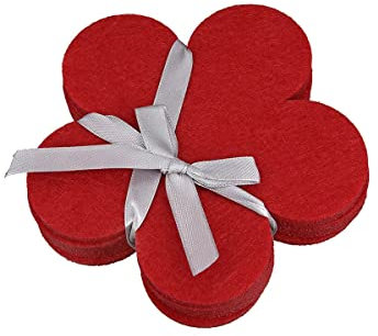 Flizuntersetzer 6er Set Blume Rot