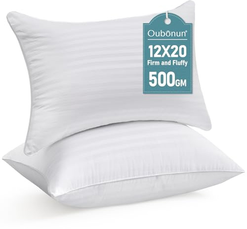 Oubonun Kissenfüllungen 30×50 cm, 2er Set – Feste & Flauschige Kisseninlets mit Daunen-Alternative, atmungsaktiver Baumwollbezug, waschbar, für Sofa & Bett, Weiß