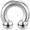 ZS Chirurgenstahl Hufeisen Circular Barbell Ringe, 00G 0G 2G 4G 6G 8G 12G 16G Dick PA Rings, CBR Nasenring Septum Ohr Piercing Körperschmuck (Silber,0G,19mm)