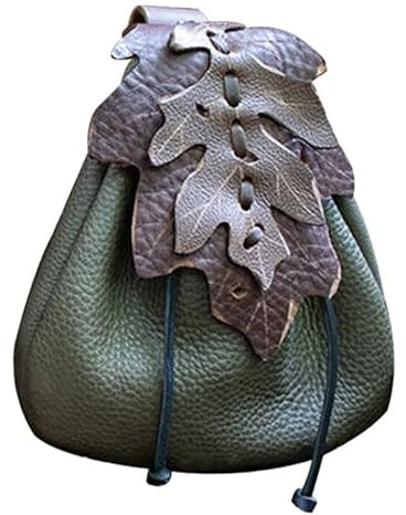 NAIXUE Vintage Mittelalterliche HüFttasche GüRteltasche Aus Leder Mittelalterliche GepräGte GüRteltasche GüRtel MüNztasche Vintage Beutel Mittelalterliche GeldböRse