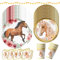 OMZSXK 50 pcs Cheval Vaisselle de fête pour 10 invités,Chevaux Assiettes de fête Vaisselle d'anniversaire,Cheval Assiettes en carton Gobelets Serviettes de table