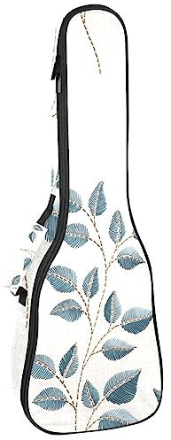 Ukulele Koffer Blaue Blätter Ukulele Tasche 23 Zoll 10Mm Gepolsterte Für Sopran Tenor Konzert Ukulelen