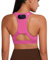 QUEENIEKE 70927 Damen Sport-BH mit mittlerer Stützfunktion und Gesäßtasche, Energie-Sport-BH, Baumwollgefühl, Knallpink (Hot Pink), Medium