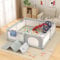 HEIZOBaby-Laufstall mit verbesserter Matte, 200x180cm Laufstall XXL, Laufstall baby Großer Kinderlaufstall mit Atmungsaktivem Netz und Anti-Rutsch Saugnäpfen