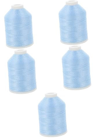 EXCEART 5 Rollen Leuchtendes Stickgarn Nachtleuchtender Nähfaden Im Dunkeln Leuchtendes Garn Zum Häkeln Baumwolle Häkeln Stickmaschine Stickerei Hand Haupt Polyester Mach Es Selbst D2