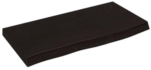 vidaXL Waschtischplatte, Multifunktional Arbeitsplatte mit Naturkante, Waschtischkonsole Tischplatte für Badezimmer, Holzplatte Platte, Dunkelbraun 60x30x(2-4) cm Massivholz Behandelt