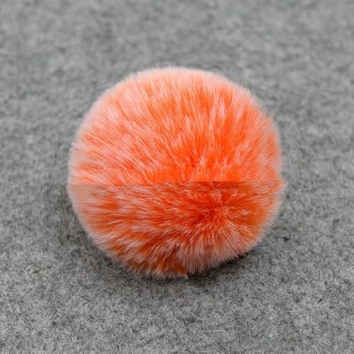 20 Stück Kunstfell Pompons 3cm DIY Pom Poms Ball Flauschiger Pompom Kugel Haarball Bommel Fellbommel für Strickmützen Schuhe Schals Tasche Zubehör Schlüsselanhänger Weihnachtsdekoration -Orange Weiße