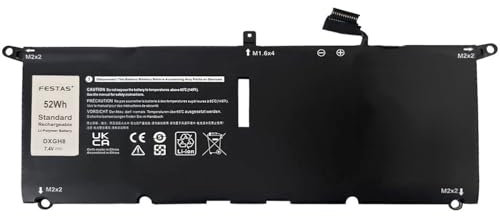 FESTAS 52Wh DXGH8 G8VCF H754V HK6N5 Batterie Compatible avec Dell XPS 13 7390 9370 9380 2019 Inspiron 13 7390 7391 2-in-1 Inspiron 13 5390 5391 Latitude 3301 E3301 Vostro 13 5390 5391 Series