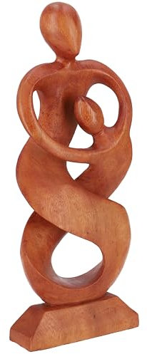 GURU SHOP Holzfigur, Statue, Deko Objekt Feng Shui 30 cm - Tanzende/Hellbraun, Dekoobjekte