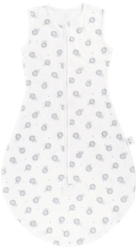 Taricor Gigoteuse Ete 18 36 Mois, 0.5 Tog Gigoteuse pour Bébé, 100% Coton Turbulette Ete sans Manches Respirant Taille Réglable Gigoteuse pour Bébé 18-36 Mois (85cm-100cm, Lion Mignon)