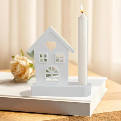 Molde de Silicona para Velas, Jabón, Escayola y Manualidades - Casas de Fundición - Cera de Soja
