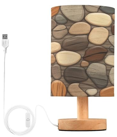xigua Lampe de chevet à texture galets, lampe de chevet à contrôle tactile, lampe de chambre à coucher avec ports USB, veilleuse de bureau LED pour salon Office541