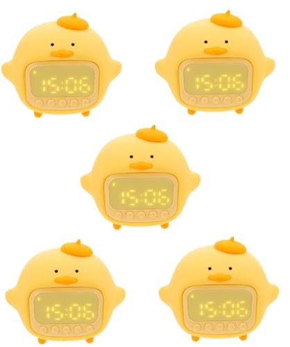 PRETYZOOM 5 Sätze Umarmung Ente Wecker Kinderwecker Nachtlichter für Kinder kleine Uhr schön geformte Nachtlampe Nacht Lichter digitale Wanduhr Nachtlicht für Kinder dekorative Tischuhr LED