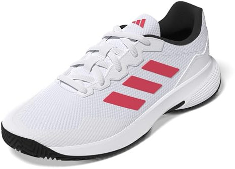 adidas Herren Gamecourt 2.0 Tennis Shoes Tennisschuhe, FTWR White/Lucid red/core Black, 45 1/3 EU