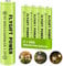 FlyGift AAA Rechargeable Battery, 1.2v Ni-MH Solar Batteries, Low Self-Discharge, Pre-Charged Triple A Battery for Solar Pathway Lights, Outdoor Solar Lights (600mAh -4pack)