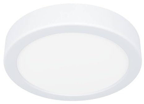 EGLO LED Deckenleuchte Fueva 6, runde Deckenlampe, Aufbaulampe aus Kunststoff in Weiß, Deckenbeleuchtung warmweiß-kaltweiß, ⌀ 16,5 cm