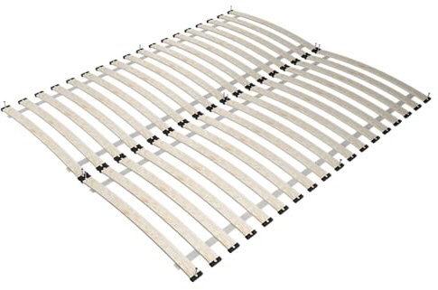 Generisch Sommier à lattes en bois de bouleau et ressorts 160 x 200 cm, 36 lattes, double