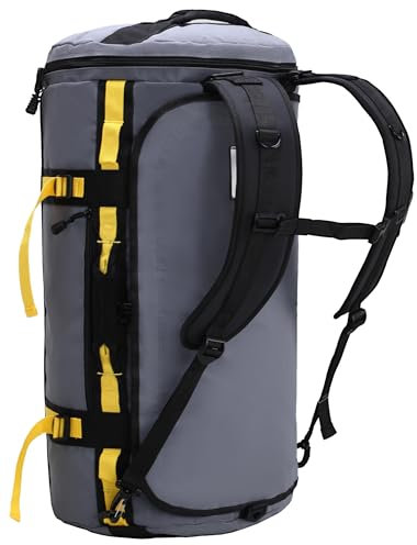 MIER Große Sporttasche wasserdicht Sportrucksack mit Schuhfach umwandelbar in Rucksack, Grau 60L